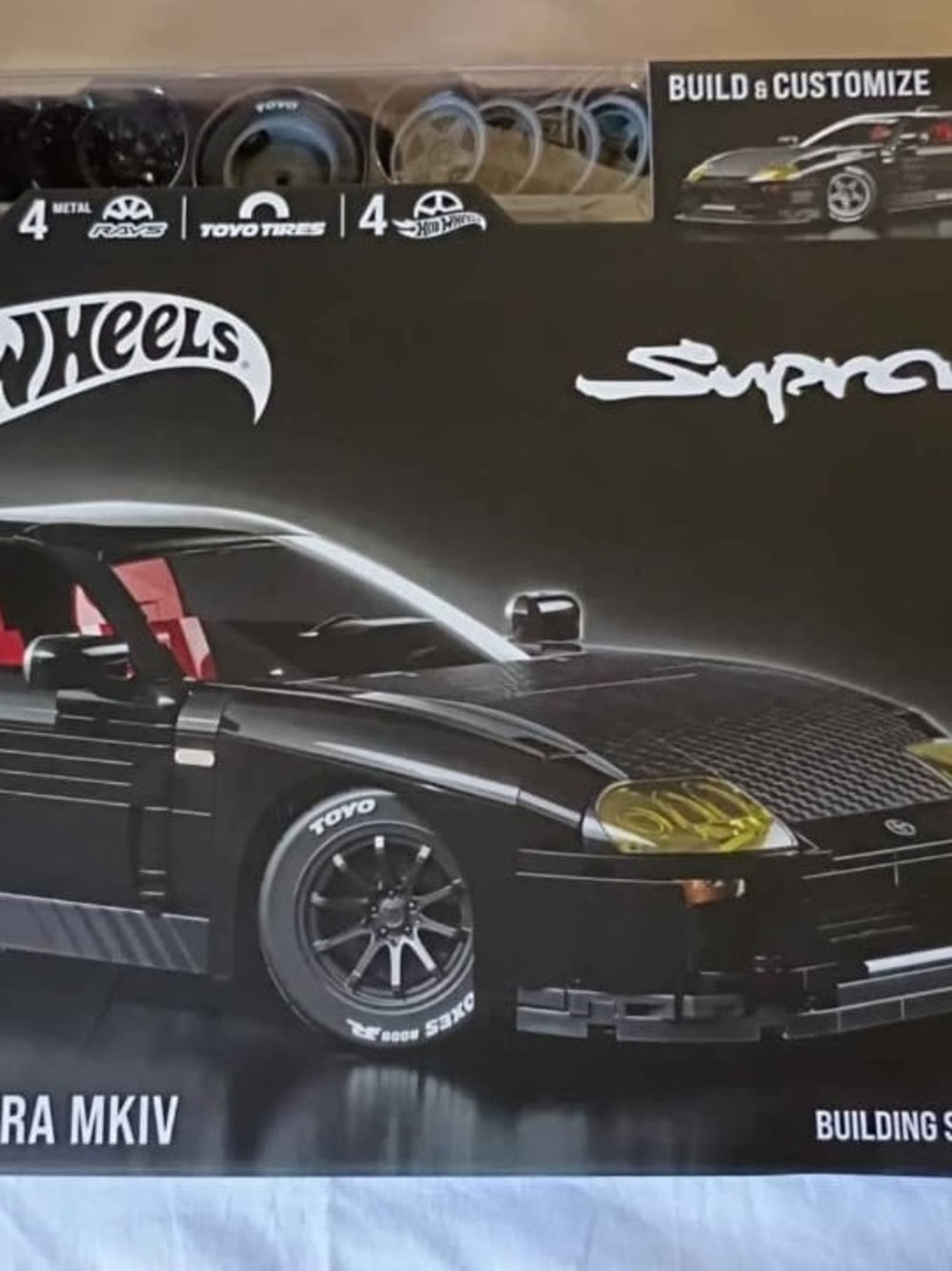 Hot Wheels Supra MKIV Build & Customize Toy Car Kit - Black